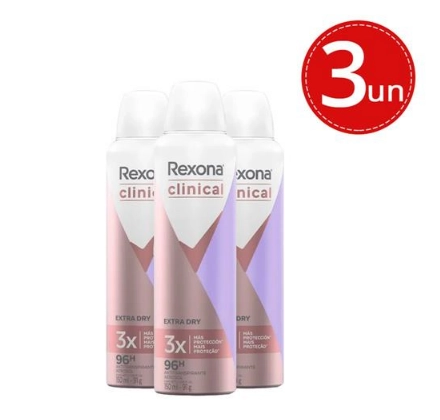 Produto: Rexona Clinical Desodorante Aerosol Feminino Extra Dry 150ml C/3