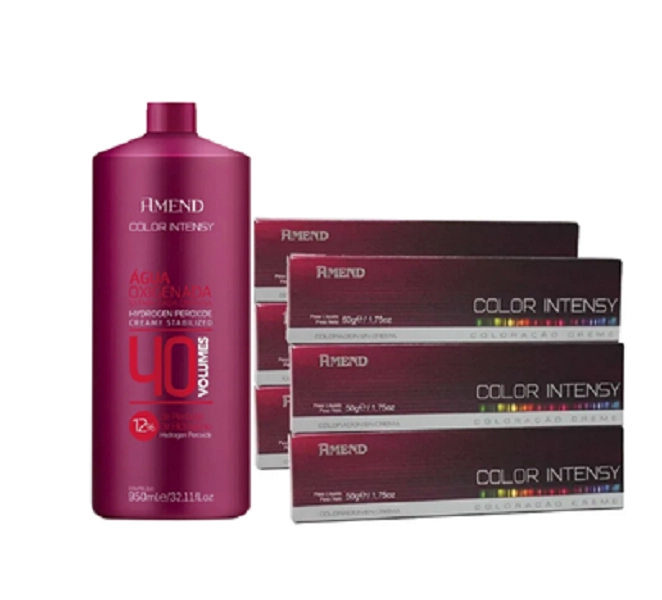 Amend Color Intense Oxigenada 40V 950ml e 6 Coloração Creme 0,6 50g Produto: Amend Color Intense Oxigenada 40V 950ml e 6 Coloração Creme 0,6 50g
