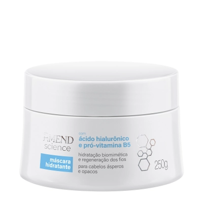 Amend Science Ácido Hialurônico Pró-Vitamina B5 - Máscara Capilar 250g Produto: Amend Science Ácido Hialurônico Pró-Vitamina B5 - Máscara Capilar 250g