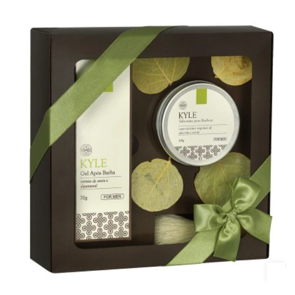 Produto: Kit Kyle Sabonete para Barbear 115g Gel Pos Barba 70g e Pincel de Barba Flora Vie Homem