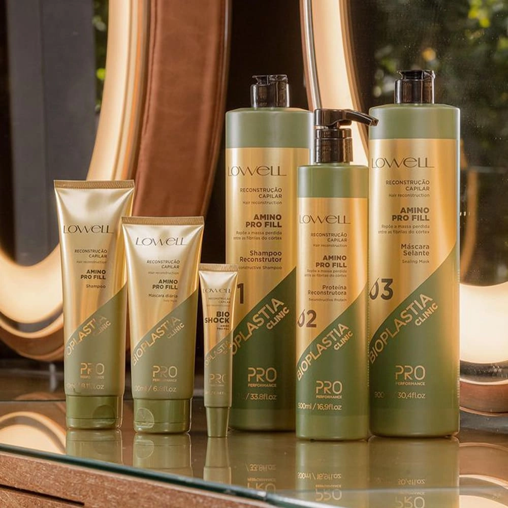 Produto: Kit Lowell Pro Bioplastia Clinic Shampoo Máscara e Proteína (3 produtos)