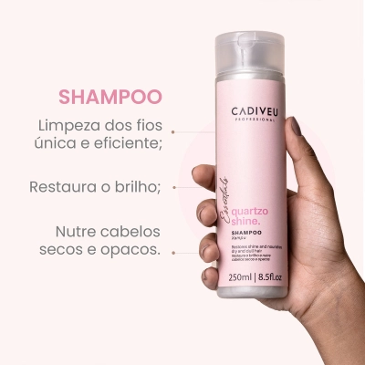 Kit Ritual de Brilho Cadiveu Professional Essentials Quartzo Shine 3 Produtos Produto Kit Ritual de Brilho Cadiveu Professional Essentials Quartzo Shine 3 Produtos