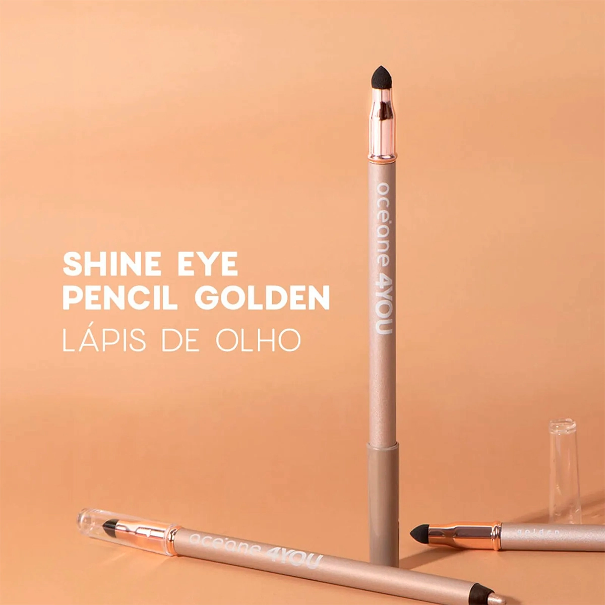 Produto: Kit Océane 4you Trio de Sombras Cooper Shine Lápis Dourado e Blush Líquido Laranja (3 Produtos)