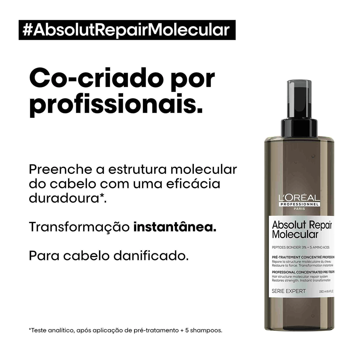 Produto: Kit L'Oréal Professionnel Absolut Repair Molecular Tratamento Shampoo Máscara Leave-in (4 produtos)