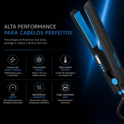 Prancha Alisadora Iônica Digital Bivolt 32mm BaByliss Pro Nano Titanium Produto Prancha Alisadora Iônica Digital Bivolt 32mm BaByliss Pro Nano Titanium