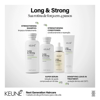Kit Keune Long & Strong Shampoo Condicionador Leave-in Resistência e Crescimento 3 Produtos Produto Kit Keune Long & Strong Shampoo Condicionador Leave-in Resistência e Crescimento 3 Produtos