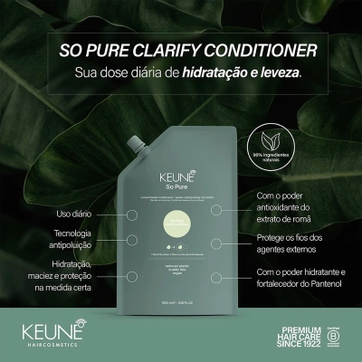 Condicionador Keune So Pure Clarify Refil 1 Litro Produto Condicionador Keune So Pure Clarify Refil 1 Litro
