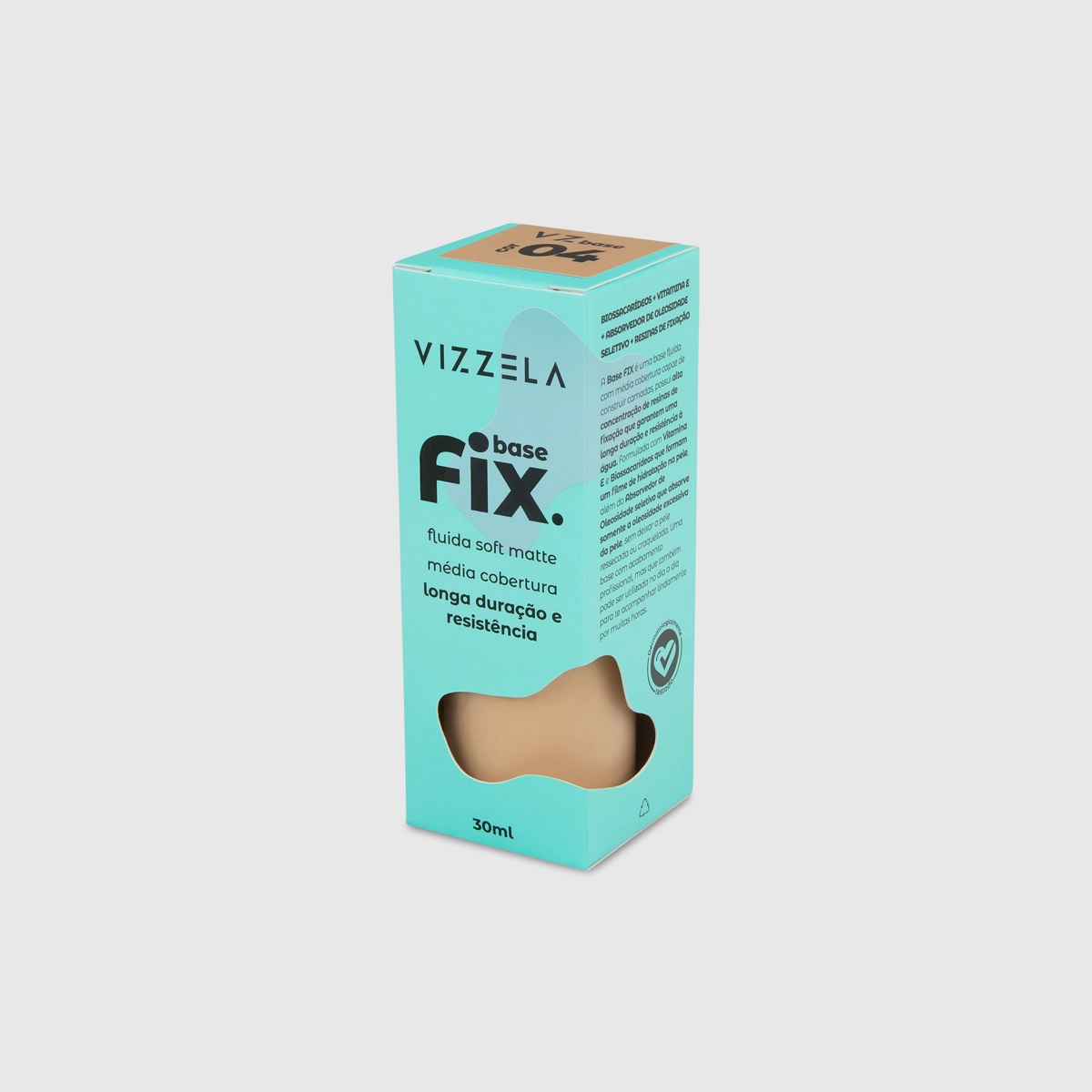 Produto: Base Líquida Fix Cor 4 30ml Vizzela