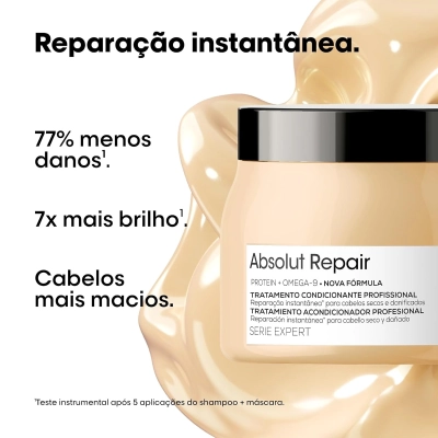 Produto Kit L'Oréal Professionnel Serie Expert Absolut Repair Shampoo  Condicionador  Máscara e o óleo
