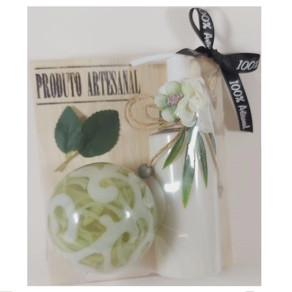 Sabonete Esfera e Hidratante Decorado Artesanal Kit Clara Produto: Sabonete Esfera e Hidratante Decorado Artesanal Kit Clara