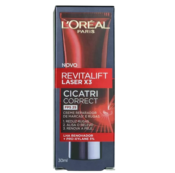 Creme Facial Antirrugas Revitalift Laser X3 Cicatri Correct FPS 25 L'Oréal Paris 30ml Produto Creme Facial Antirrugas Revitalift Laser X3 Cicatri Correct FPS 25 L'Oréal Paris 30ml