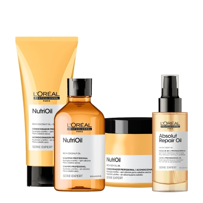 Produto: Kit L'Oréal Professionnel NutriOil Repair Home Care Shampoo 300ml Condicionador 200ml Máscara 500g