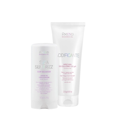 Kit Amend Essencial Seca Sem Frizz Equilíbrio do Ph Leave-in 180g e Acidificante 250g Produto Kit Amend Essencial Seca Sem Frizz Equilíbrio do Ph Leave-in 180g e Acidificante 250g