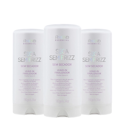 Leave-in Finalizador Amend Seca Sem Frizz 180g Kit com 3 Unidades Produto Leave-in Finalizador Amend Seca Sem Frizz 180g Kit com 3 Unidades