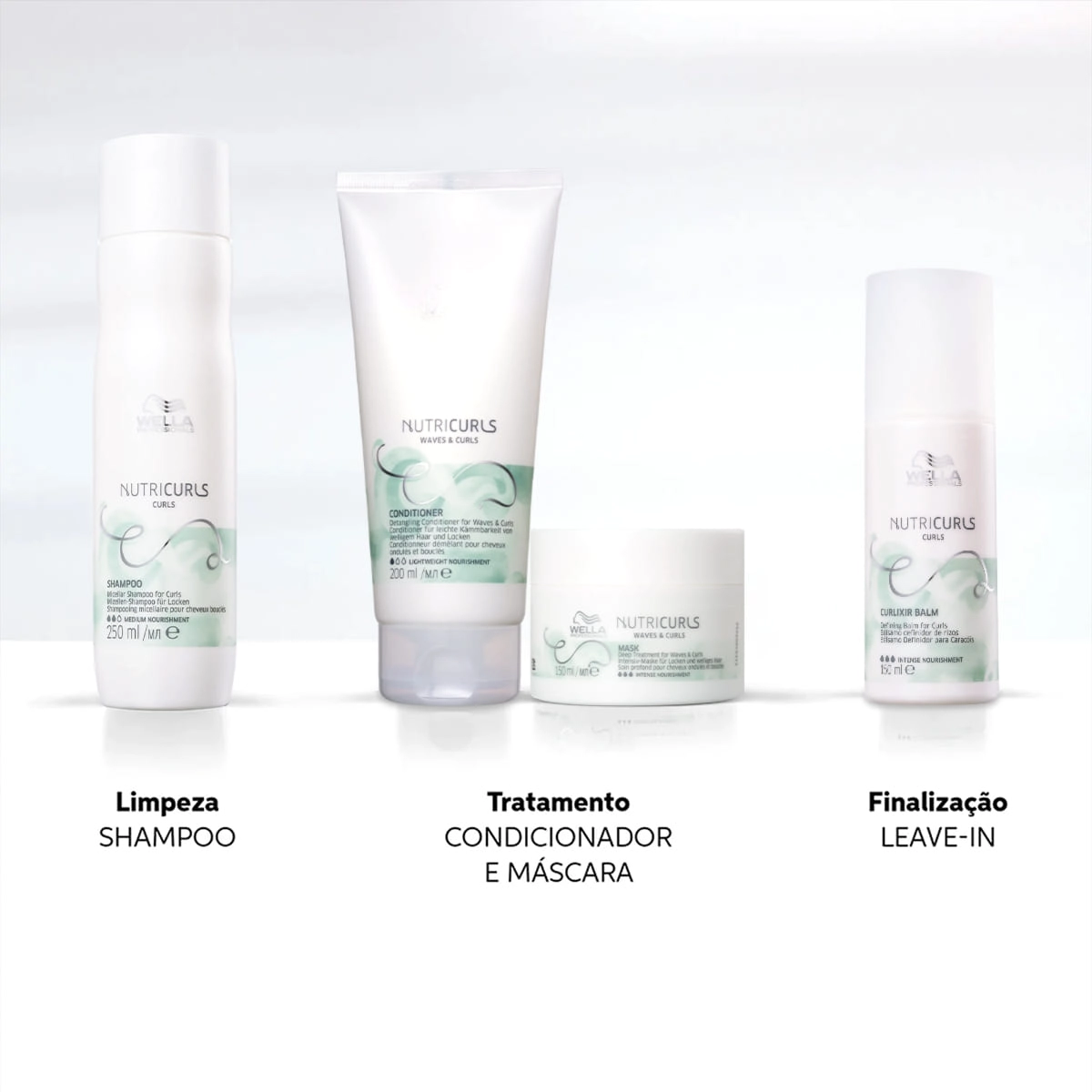 Kit Shampoo 250ml e Máscara 150ml Wella Professionals Nutricurls Produto Kit Shampoo 250ml e Máscara 150ml Wella Professionals Nutricurls