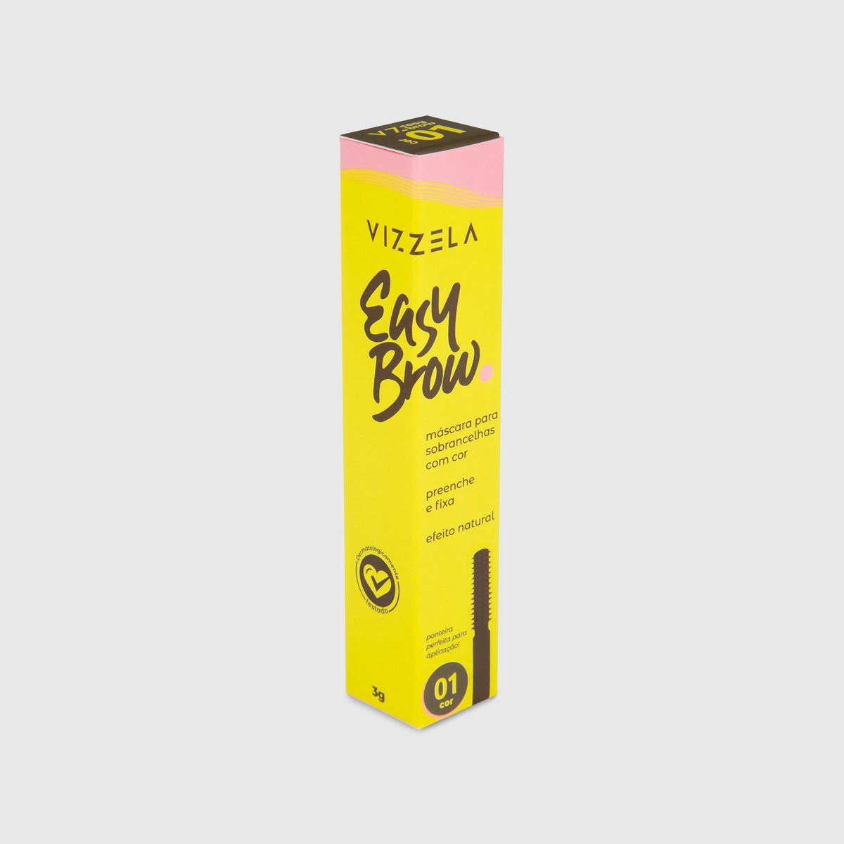 Produto: Máscara Para Sobrancelha Easy Brow Cor 1 Marrom Médio Vizzela 3g