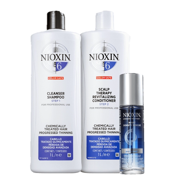 Produto: Nioxin Sistema 6 Cleanser Duo 1L e Serum Noturno 70ml 3 Produtos