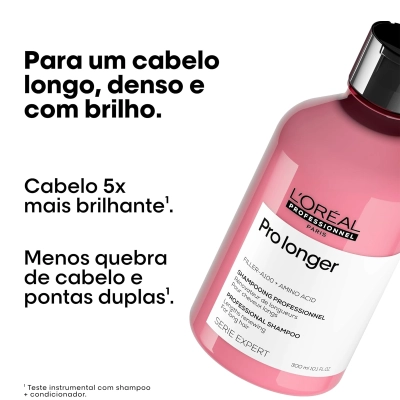 Kit L'Oréal Professionnel Pro Longer Shampoo 300ml Refil 240ml e Máscara 500g Produto Kit L'Oréal Professionnel Pro Longer Shampoo 300ml Refil 240ml e Máscara 500g