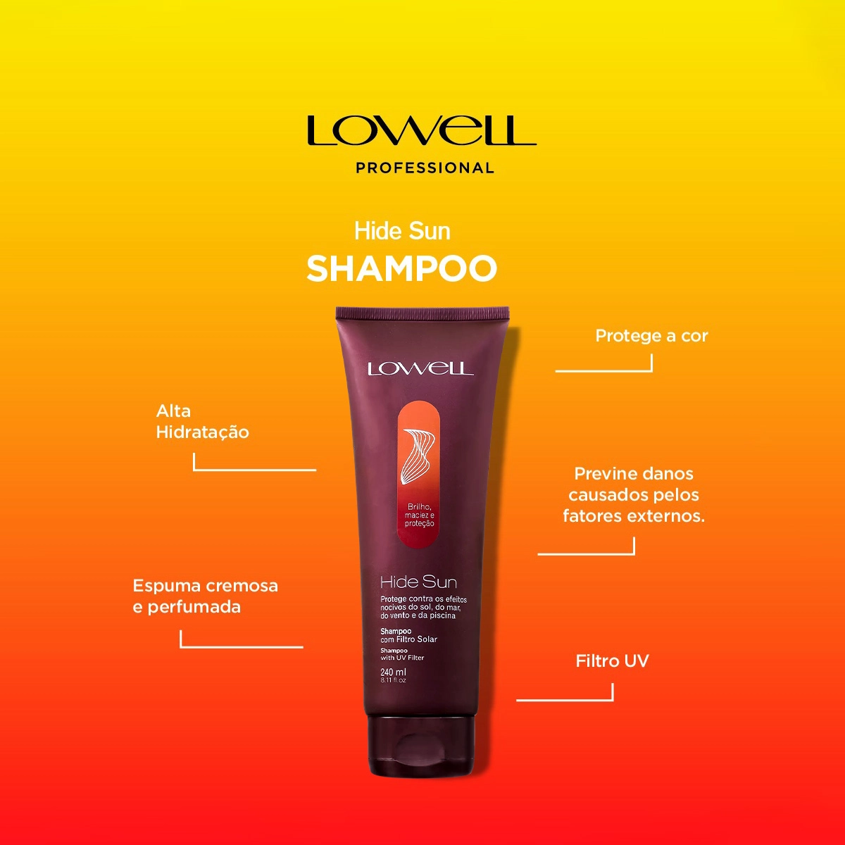 Produto: Kit Lowell Hide Sun Shampoo Spray Hidratante (2 produtos)