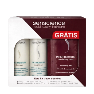 Kit Tratamento Capilar Senscience Silk Moisture Travel Size 6 Produtos Produto Kit Tratamento Capilar Senscience Silk Moisture Travel Size 6 Produtos