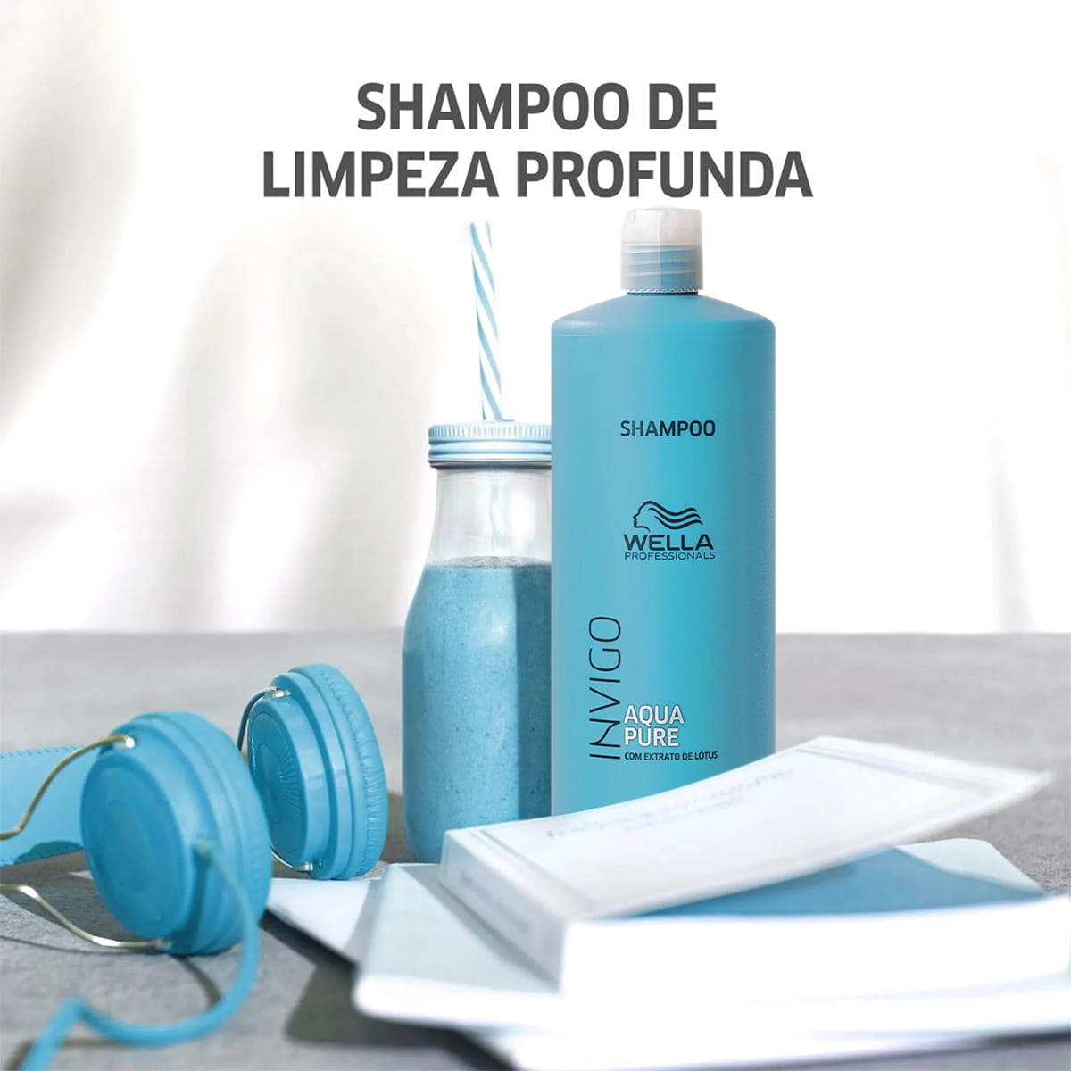Kit 2 Shampoos Wella Professionals Invigo Balance Aqua Pure com Válvula Pump Produto Kit 2 Shampoos Wella Professionals Invigo Balance Aqua Pure com Válvula Pump