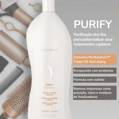 Produto: Kit Shampoo Antirresíduo Senscience Purify 2 Unidades de 1 Litro