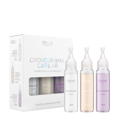 Amend Essencial Kit Cronograma Capilar Superdoses de Reparação (3 produtos) Produto: Amend Essencial Kit Cronograma Capilar Superdoses de Reparação (3 produtos)