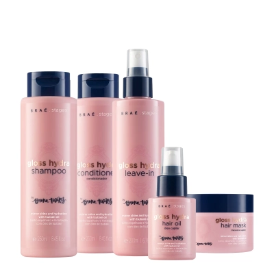 Kit Braé Stages by Bruna Tavares Gloss Hydra Hair Care Total (5 produtos) Produto: Kit Braé Stages by Bruna Tavares Gloss Hydra Hair Care Total (5 produtos)