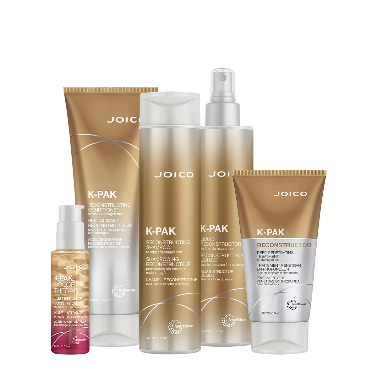 Produto: Kit Joico K-PAK Reconstrutor Deep Luster Home Care Oil Spray (5 produtos)