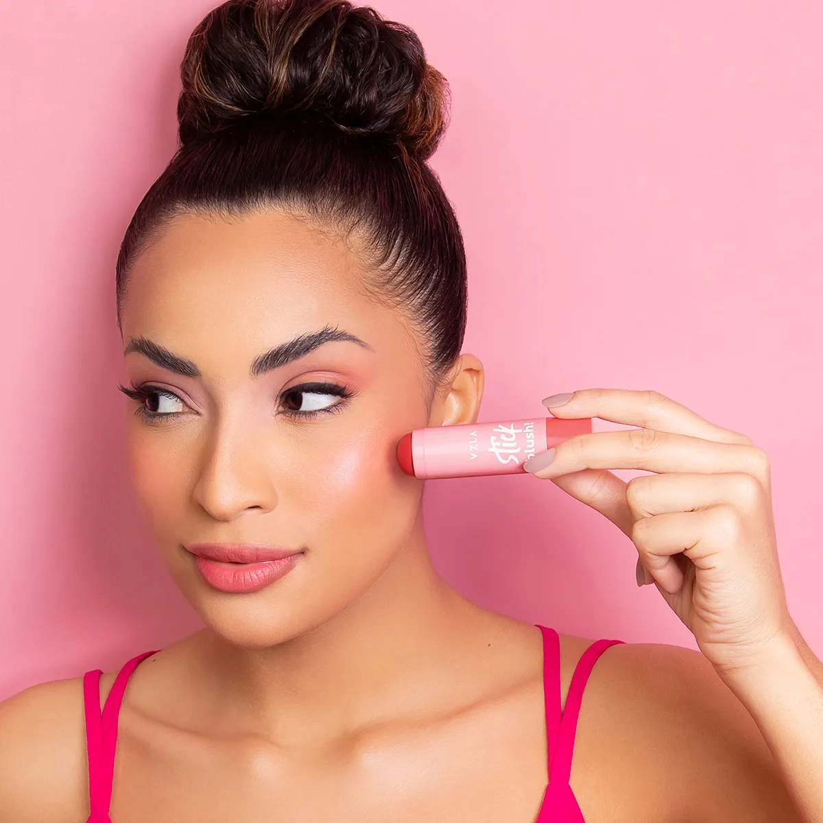 Produto: Kit Vizzela Rose Powder Stick Blush! Cor 03 Pó Solto Blush (2 produtos)