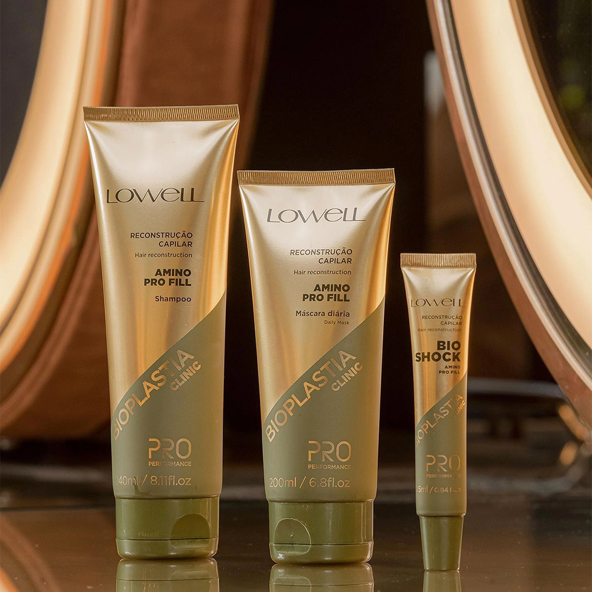 Produto: Kit Lowell Bioplastia Clinic Shampoo Extra e Máscara Capilar (3 produtos)