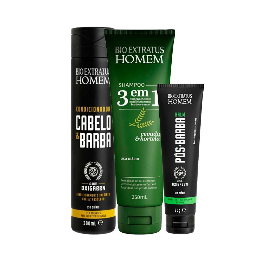 Produto: Kit Bio Extratus Homem Cabelo e Barba (3 produtos)