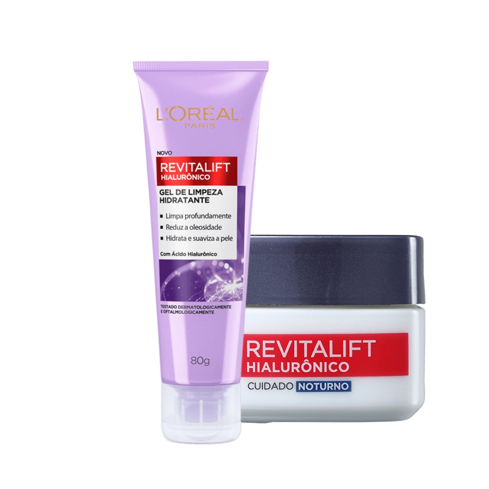 Produto: Kit L'Oréal Paris Revitalift Gel De Limpeza e Anti Idade Noturno(2 Produtos)