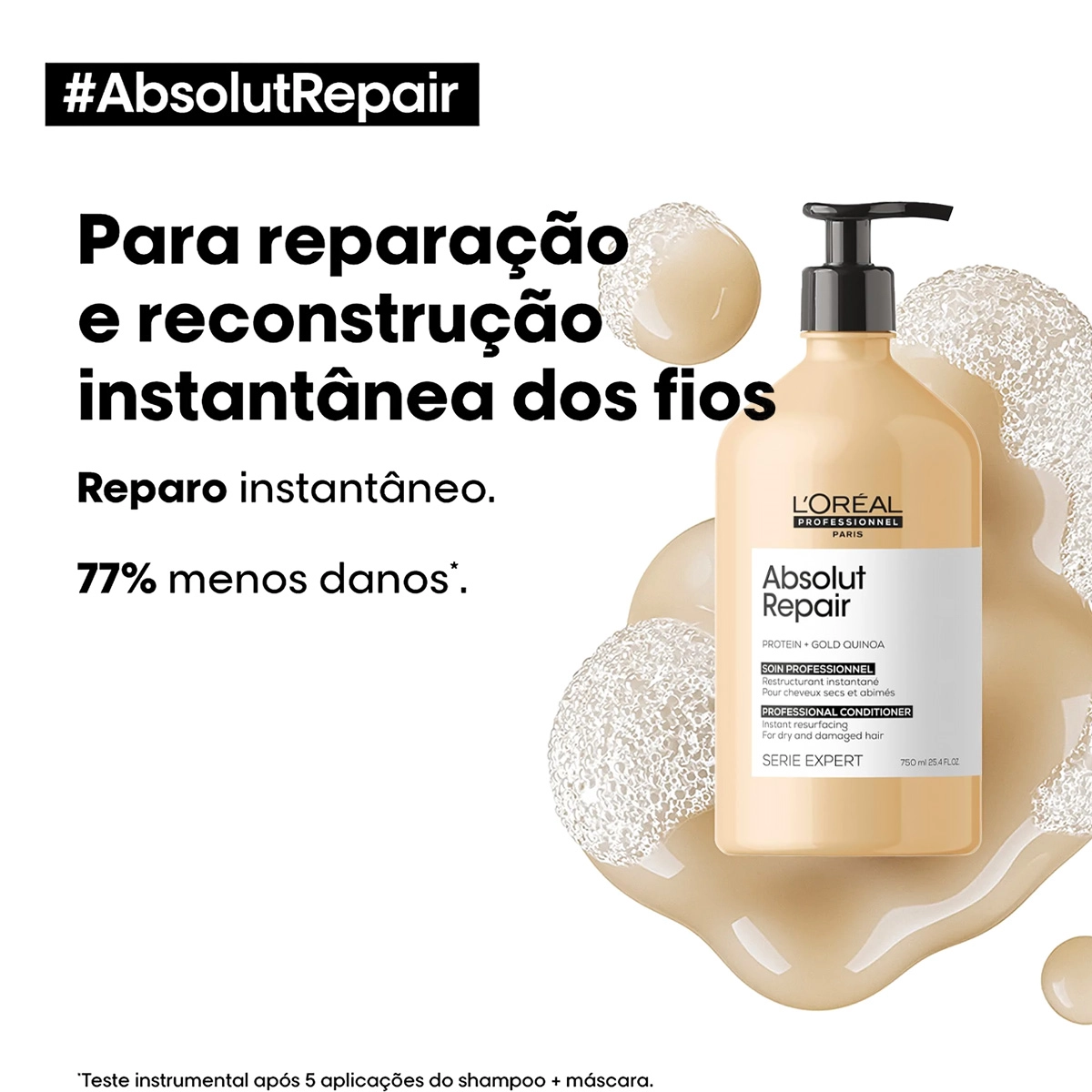 Kit L'Oréal Professionnel Absolut Repair Gold Quinoa Protein 750ml Produto Kit L'Oréal Professionnel Absolut Repair Gold Quinoa Protein 750ml