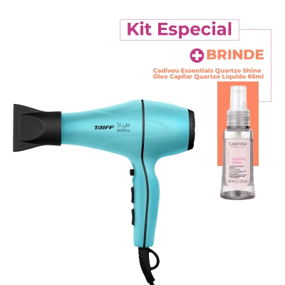 Produto: Kit Taiff Style 2000W 220V Azul Tiffany Secador Cadiveu Essentials Quartzo Shine Sérum (2 produtos)