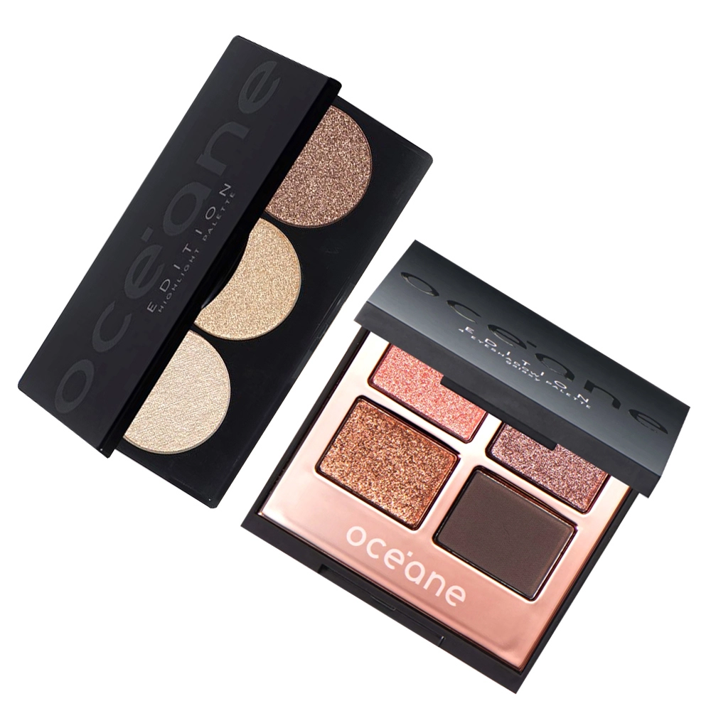 Produto: Kit Océane Edition Paleta Hightlight Sombra Galaxy e Pincel Leque (3 produtos)