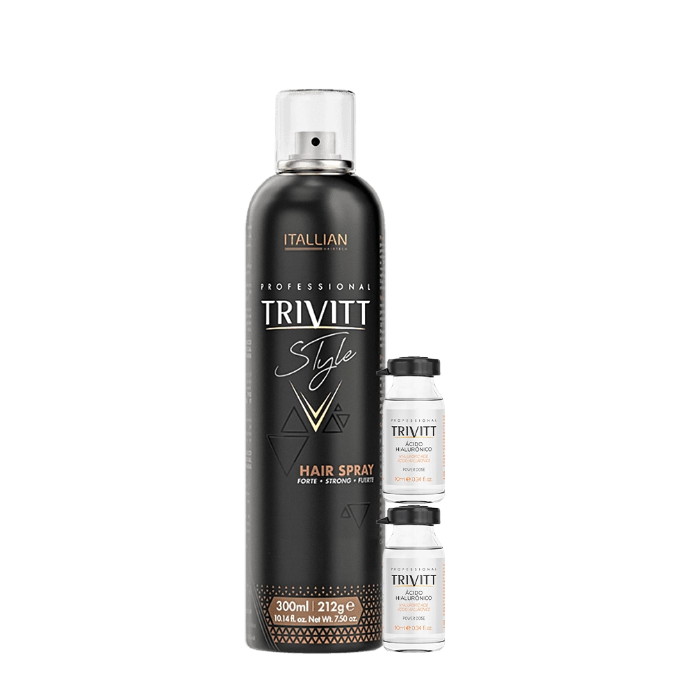Kit Trivitt Spray Style e Ampola Capilar (3 Produtos) Produto: Kit Trivitt Spray Style e Ampola Capilar (3 Produtos)