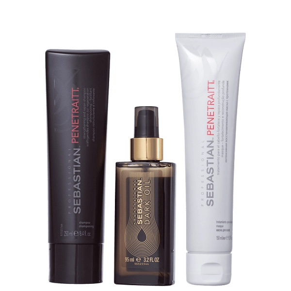 Kit Tratamento Capilar Penetraitt Dark Oil Sebastian Professional Shampoo 250ml Máscara 150ml Óleo 95ml Produto Kit Tratamento Capilar Penetraitt Dark Oil Sebastian Professional Shampoo 250ml Máscara 150ml Óleo 95ml