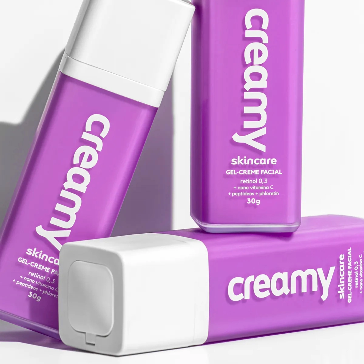 Produto: Kit Creamy Skincare Gel Creme Retinol 0,3 Antirrugas e Escova de Limpeza Facial 2 em 1 (2 produtos)