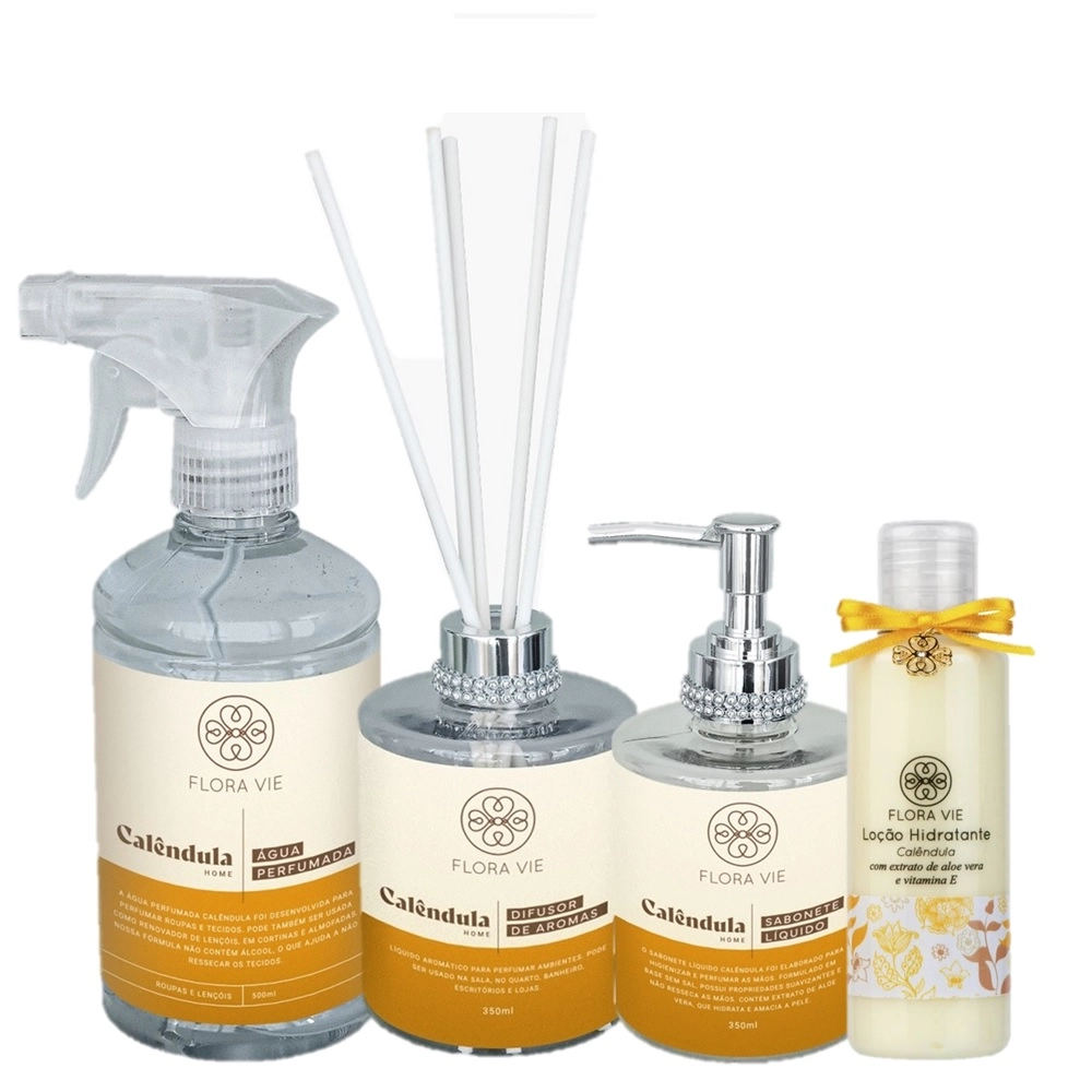 Kit Flora Vie Calendula Aroma Fragrantico e Pele Ressecada (4 Produtos) Produto: Kit Flora Vie Calendula Aroma Fragrantico e Pele Ressecada (4 Produtos)
