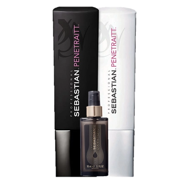 Produto Kit Shampoo Condicionador Penetraitt e Óleo Dark Oil Sebastian Professional 250ml 95ml