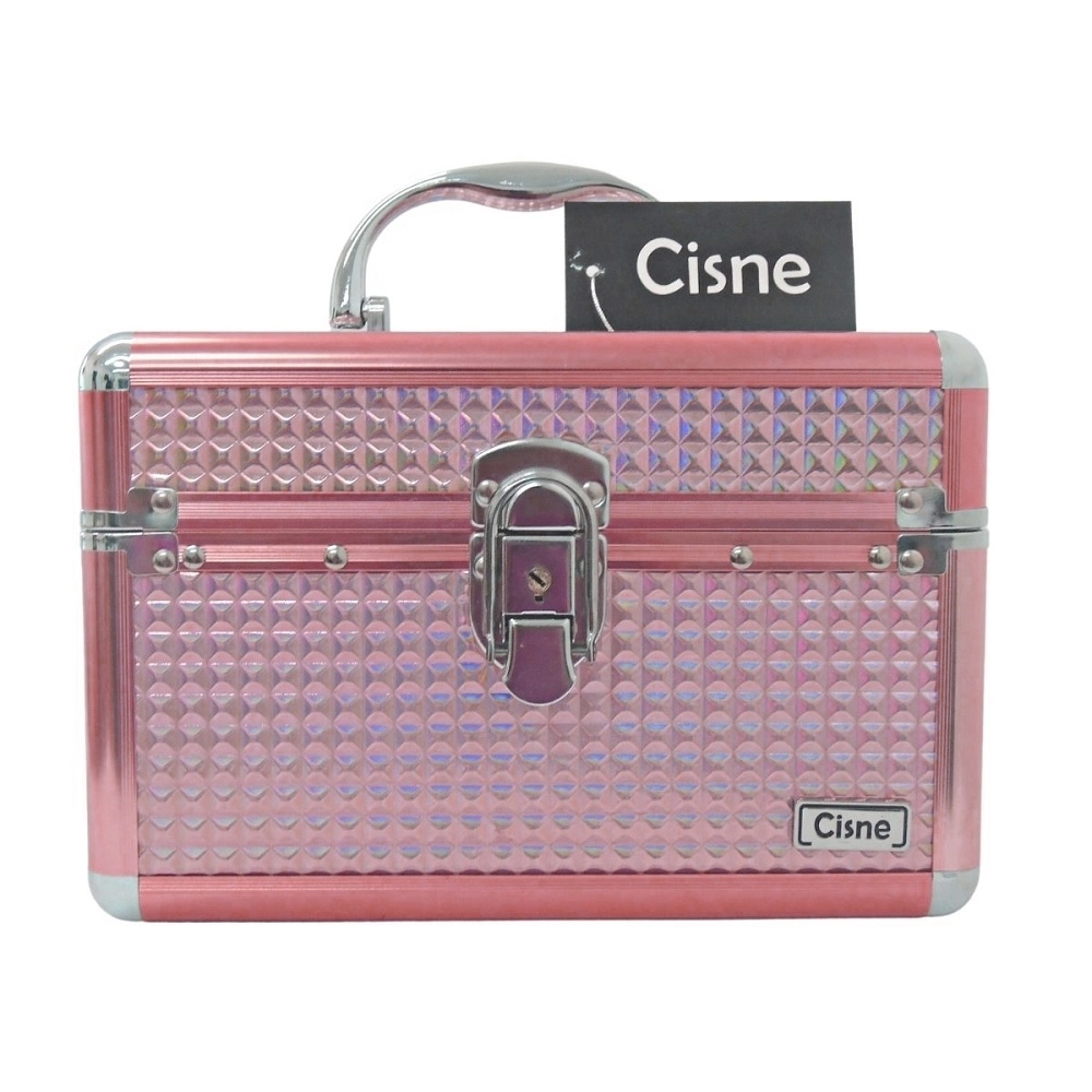 Produto: Maleta Maquiagem Média Rosa Cisne Reforçada 2 Bandejas CSN-A131
