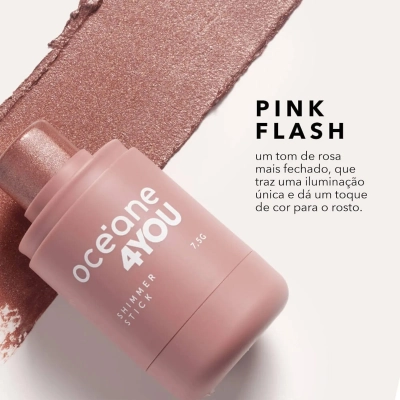 Produto: Iluminador em Bastão 4You Shimmer Stick Pink Flash Océane 4You 7,5g