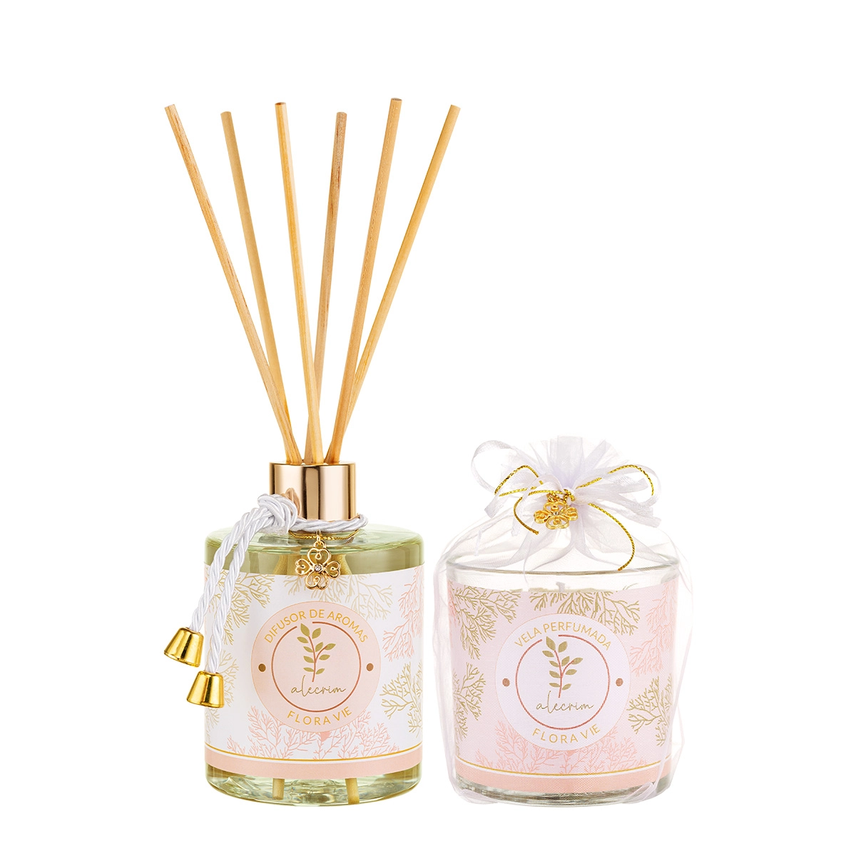 Produto: Kit Flora Vie Alecrim Vela Perfumada e Difusor de Aromas (2 produtos)