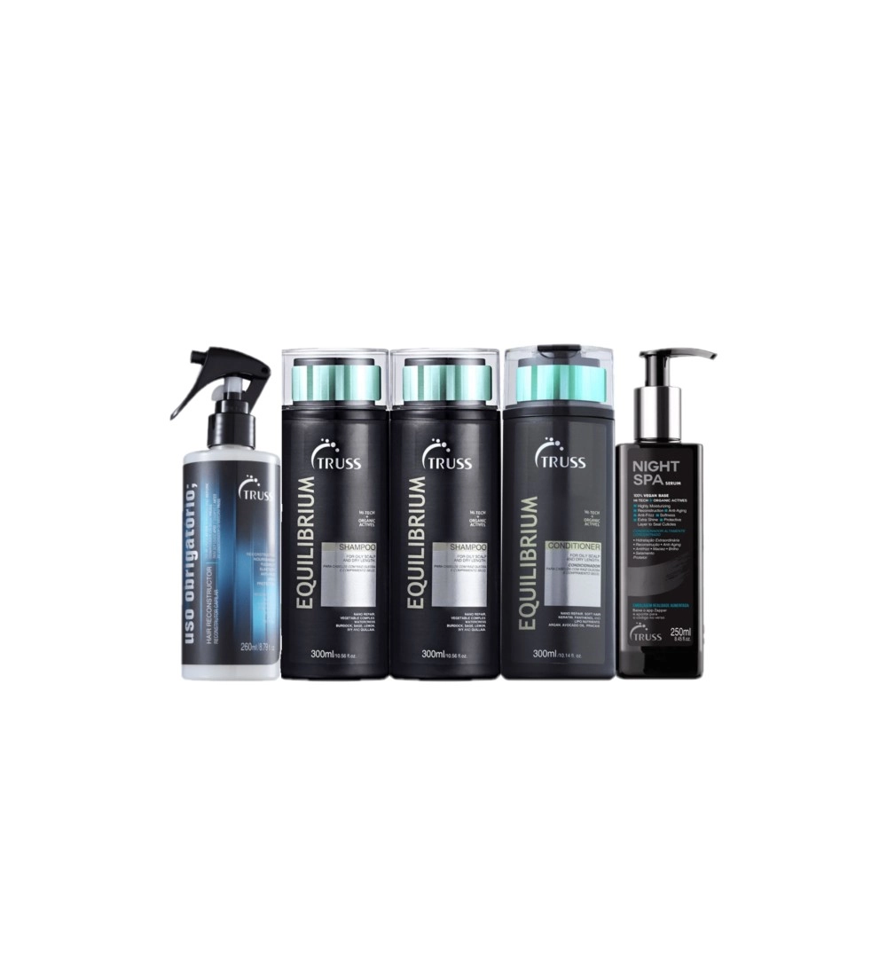 Kit Truss Equilibrium Uso Obrigatório Night Spa (5 produtos) Produto: Kit Truss Equilibrium Uso Obrigatório Night Spa (5 produtos)