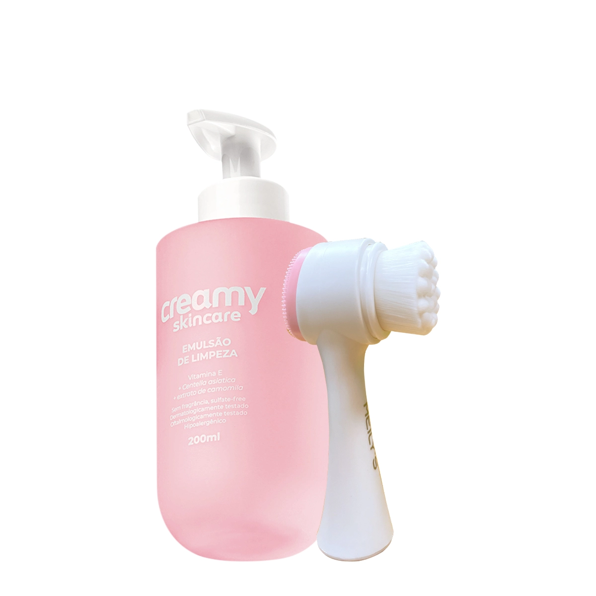 Kit Creamy Skincare Emulsão de Limpeza Escova de Limpeza Facial 2 em 1 (2 produtos) Produto: Kit Creamy Skincare Emulsão de Limpeza Escova de Limpeza Facial 2 em 1 (2 produtos)
