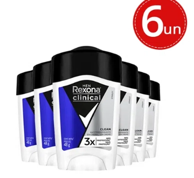 Produto: Rexona Clinical Desodorante Creme Clean Men Azul 48g C/6