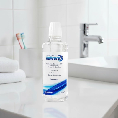 Produto: Kit Enxaguante Bucal e Limpador de Língua Odomed Halicare 6 Unidades de 300ml