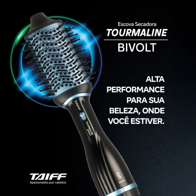 Escova Secadora Taiff Tourmaline Bivolt 1200W Azul Produto Escova Secadora Taiff Tourmaline Bivolt 1200W Azul