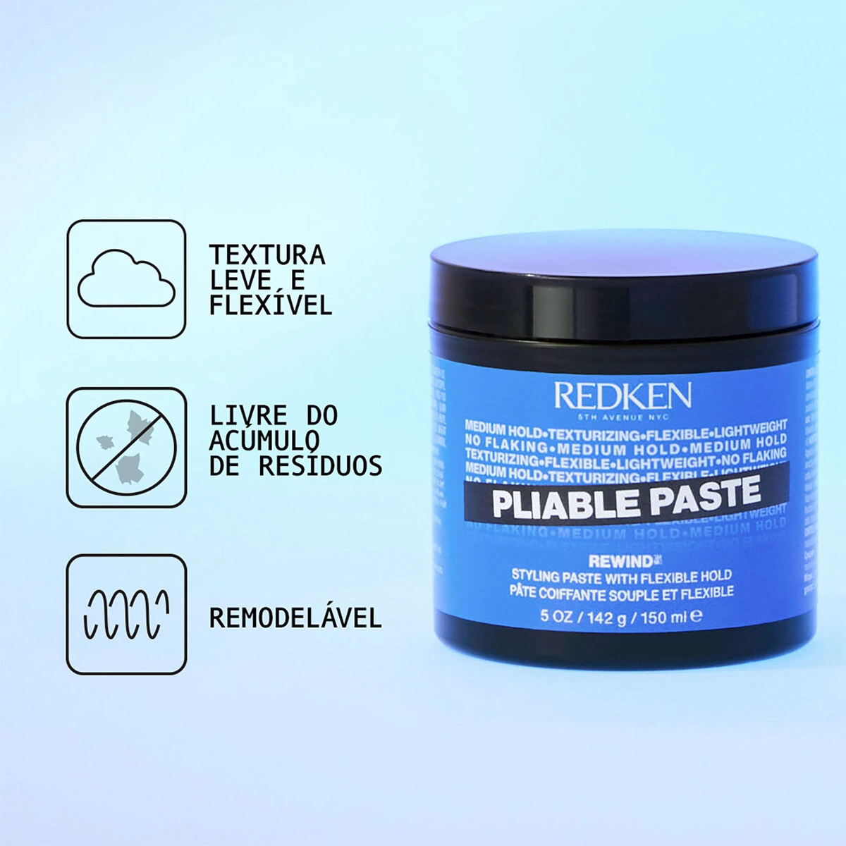 Produto: Pasta Modeladora Rewind Pliable Redken Styling 150ml